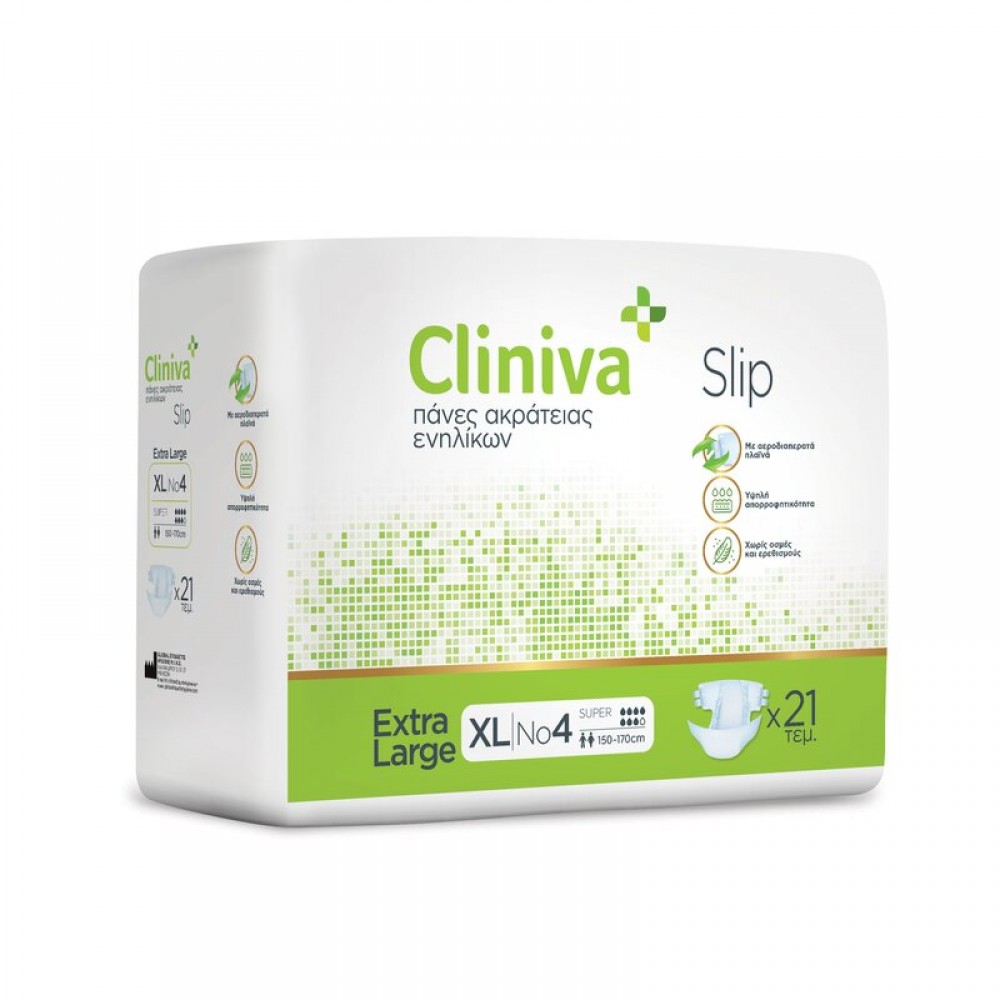 Cliniva Slip Ανοιχτή Πάνα Ακράτειας  Extra Large (XL) 21 ΤΕΜΑΧΙΩΝ