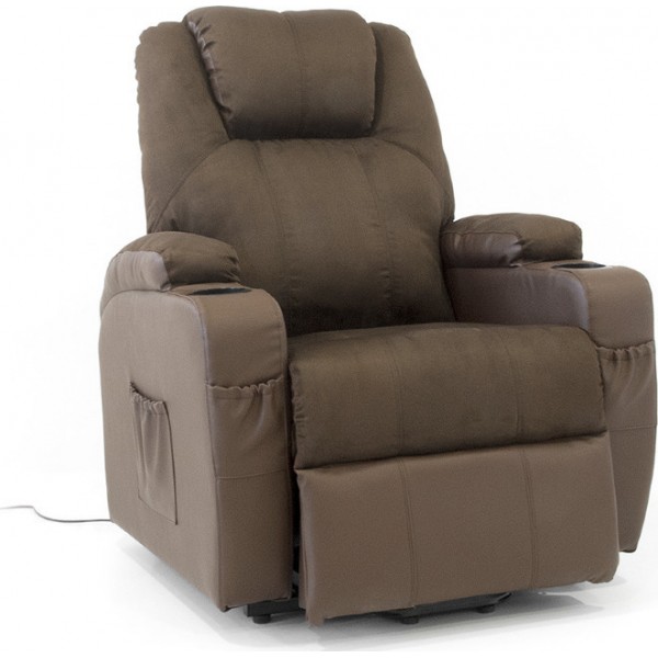 Ανακλινόμενη Ηλεκτρική Πολυλειτουργική Πολυθρόνα Ανύψωσης CAMILLA Vita Orthopedics. Υφασμάτινη Επένδυση. Καφέ.