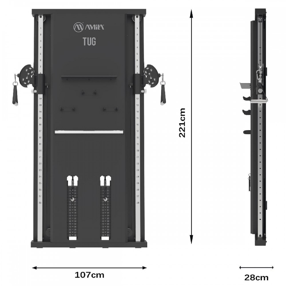 Επιτοίχια Διπλή Τροχαλία Dap Machine Tug