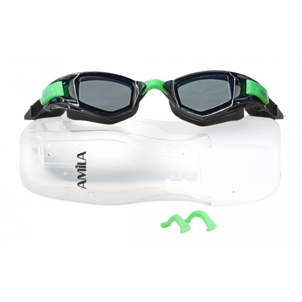 Γυαλιά Κολύμβησης ΑMILA S05YAF Μαύρο/Πράσινο Φιμέ