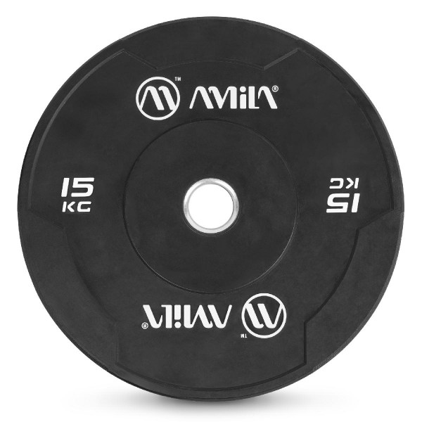 Δίσκος AMILA Black W Bumper Slim 50mm 15Kg