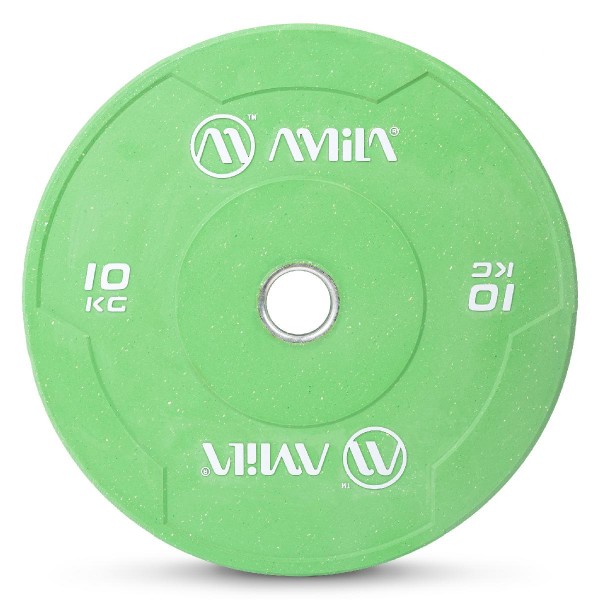 Δίσκος Color Bumper Plate Slim 50 mm 10 kg – Πράσινο