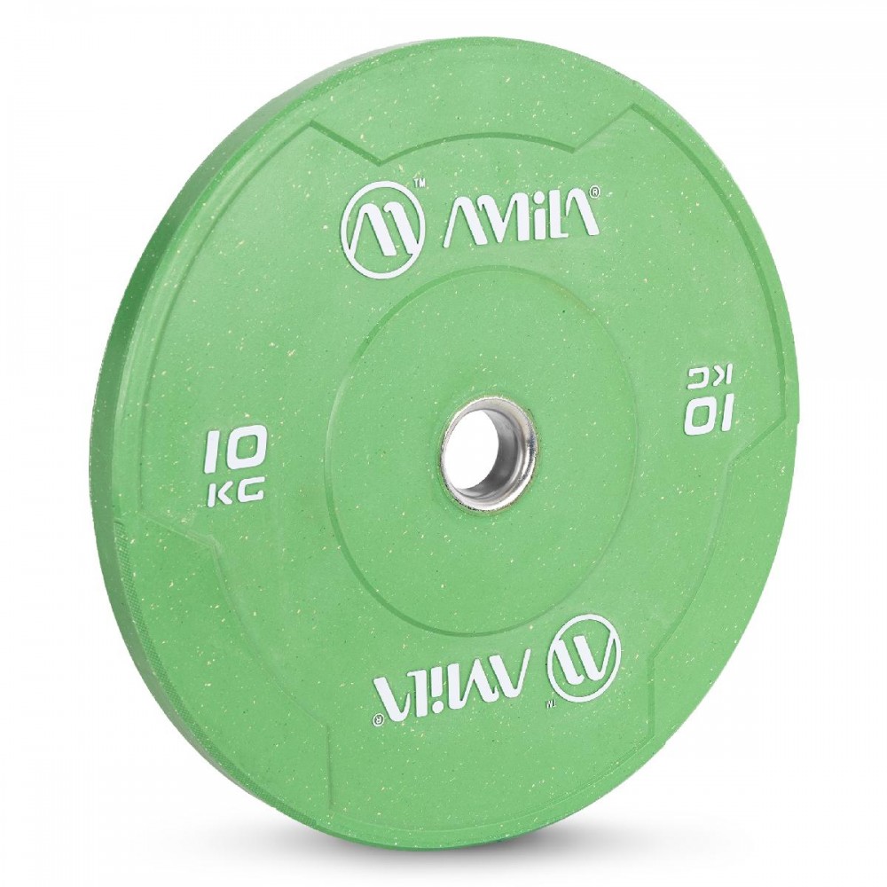 Δίσκος Color Bumper Plate Slim 50 mm 10 kg – Πράσινο