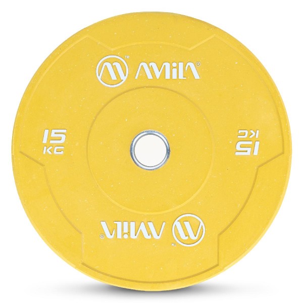 Δίσκος Color Bumper Plate Slim 50 mm 15 kg – Κίτρινο