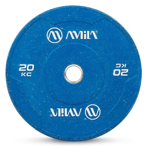 Δίσκος Color Bumper Plate Slim 50 mm 20 kg – Μπλε