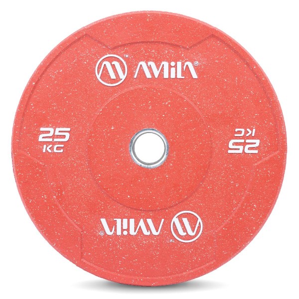 Δίσκος Color Bumper Plate Slim 50 mm 25 kg – Κόκκινο