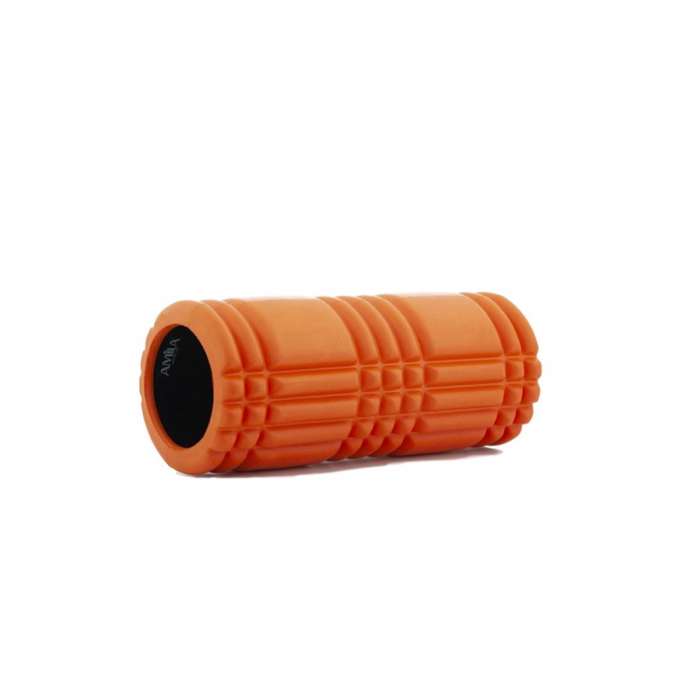 AMILA Foam Roller Plexus Φ14x33cm Πορτοκαλί/Μαύρο