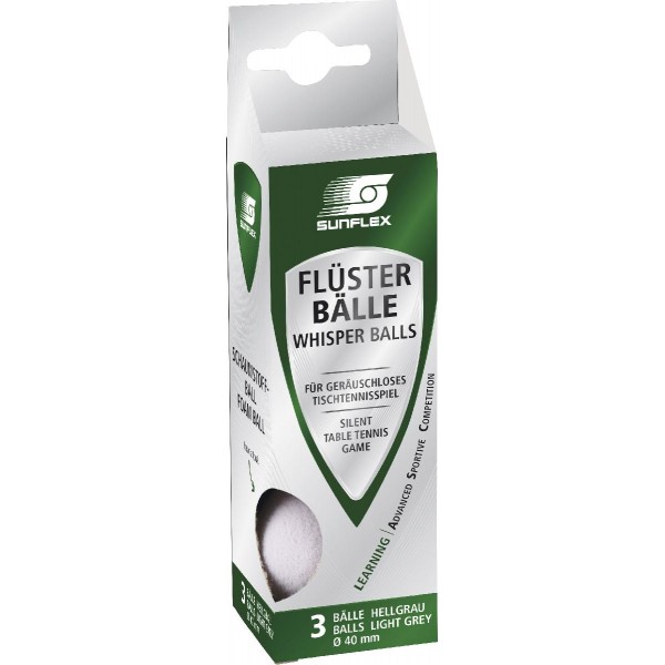 Μπαλάκια Ping Pong Sunflex Whisperballs 3 Τεμάχια Λευκό Μπαλάκια Ping Pong Sunflex Whisperballs 3 Τεμάχια Λευκό